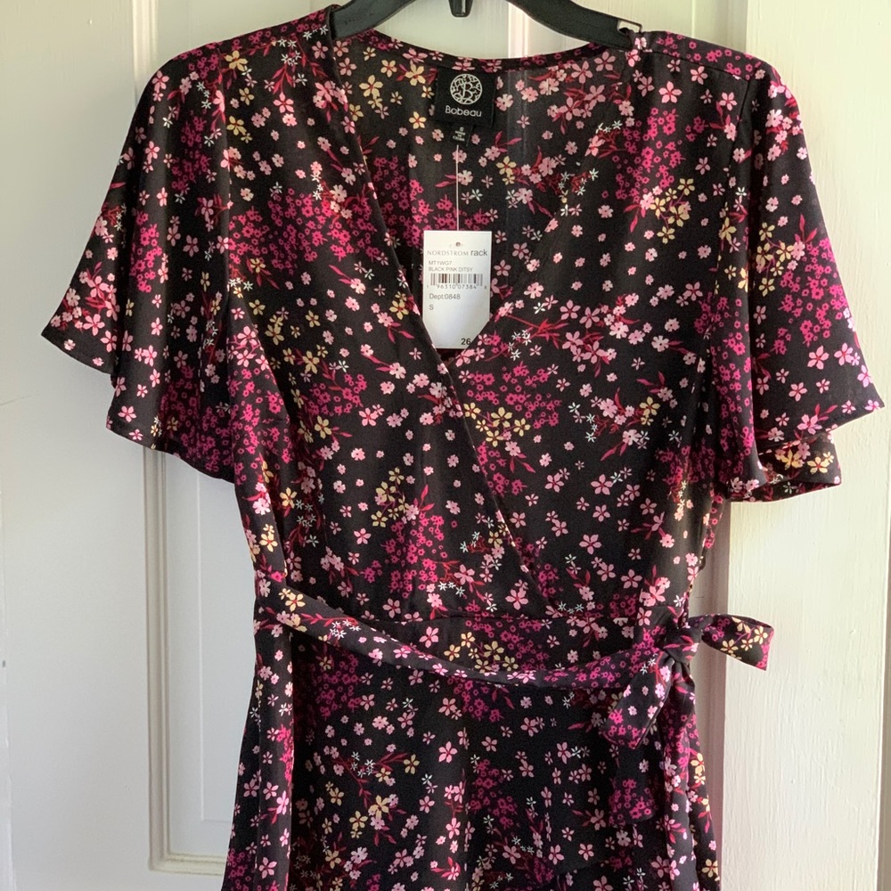 Bobeau size Small Pink Daisies Blouse